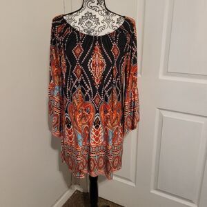 ‎Bell sleeves boho mini dress